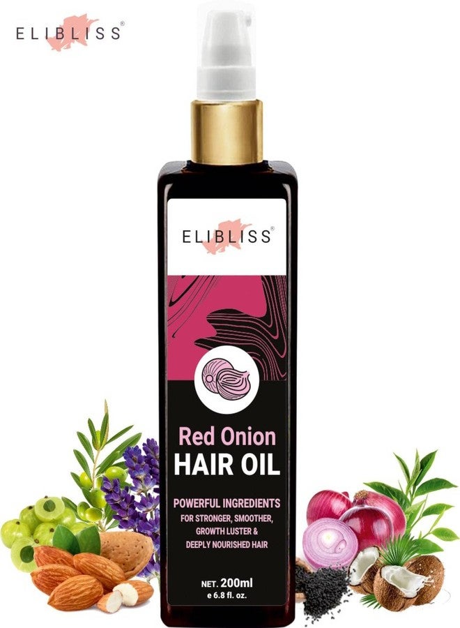 ELIBLISS Red Onion Hair Oil for Hair Growth & Strength With Natural Oils for Hair Fall Control, Nourishment & Shine - Image 2