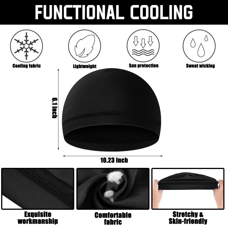 Tarpop 10 Pcs Men Skull Caps Cooling Welding Hard Helmet Liner Cycling Skull Caps Wicking Beanie Do Rag Head Wrap for Men(Paisley Style) - Image 3