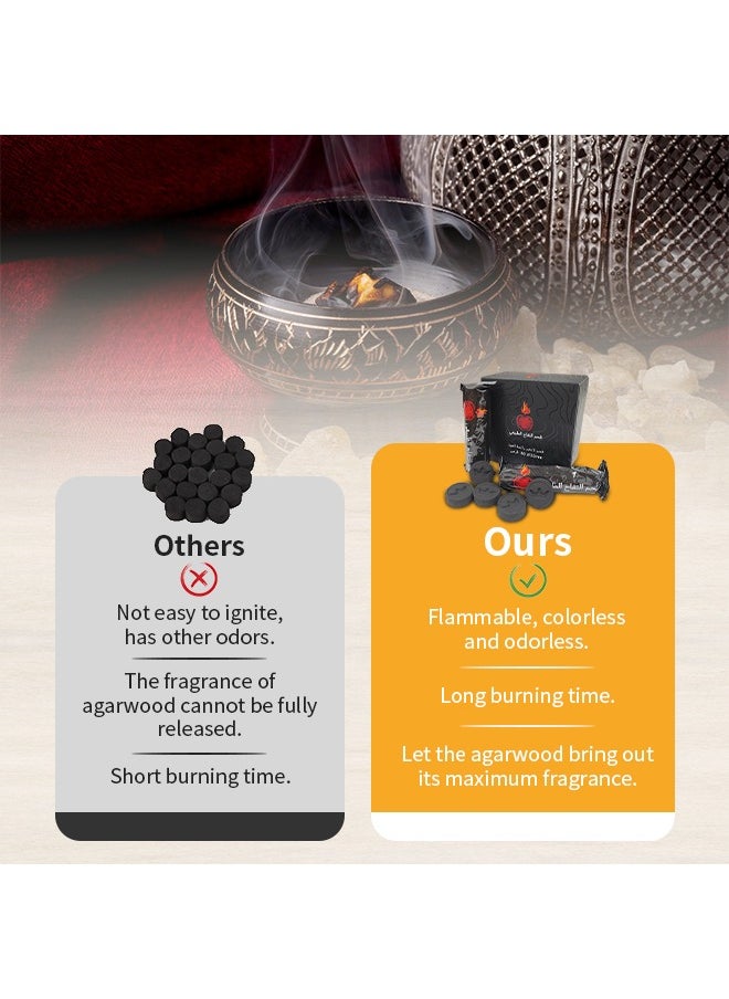 ماركة غير محددة - فحم متعدد الوظائف للبخور، فحم البخور سهل الاحتراق، عديم اللون والرائحة، وقت احتراق طويل الأمد، مناسب لجميع المناسبات - Image 1