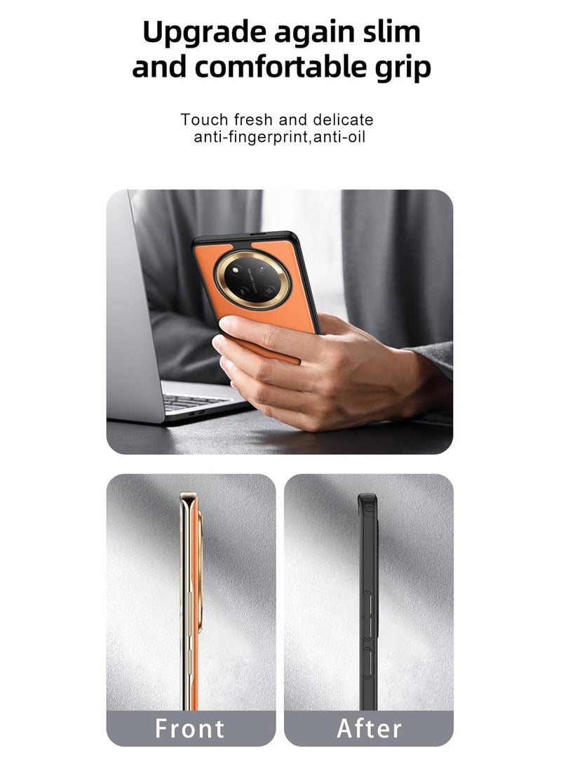 Magnetic Case Compatible with Honor X9c 5G Honor X60 Pro Matte Frosted Clear Transparent Case Airbag Anti-drop Hard PC Soft TPU Bumper - Image 3