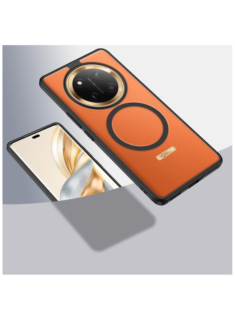Magnetic Case Compatible with Honor X9c 5G Honor X60 Pro Matte Frosted Clear Transparent Case Airbag Anti-drop Hard PC Soft TPU Bumper - Image 1
