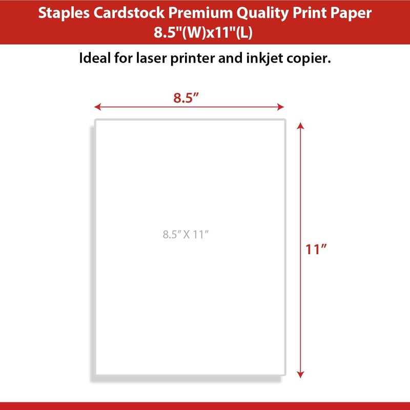 Staples Cardstock Paper, 8.5-Inch x 11-Inch Paper Size, Matte White, 110 lbs. - Image 2