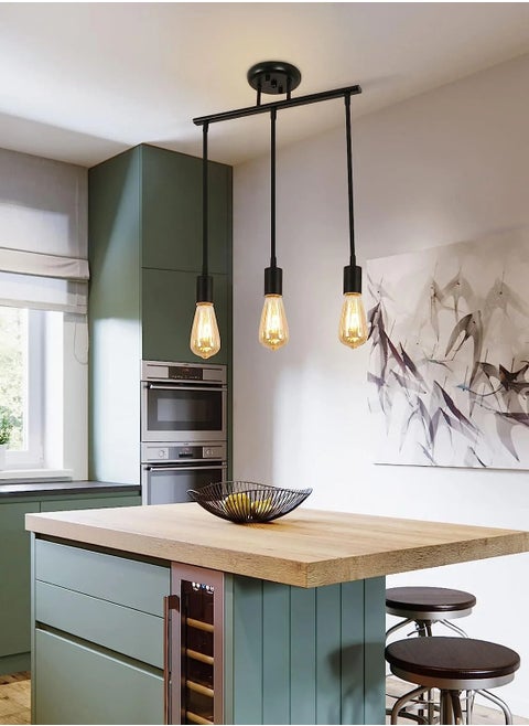 3 Lights Vintage Chandeliers, Deformable Pendant Light Fixture (Without Bulbs)