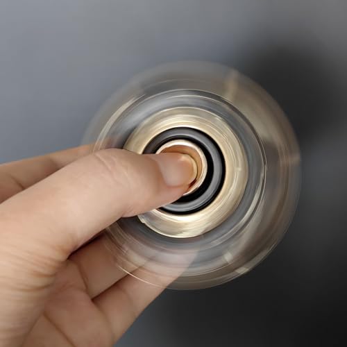 T-Conceal EDC Fidget Sliders Open Armor Spinning TopFidget Toys Stress Relief for Adults Magnetic Metal (Gray Gold) - Image 5