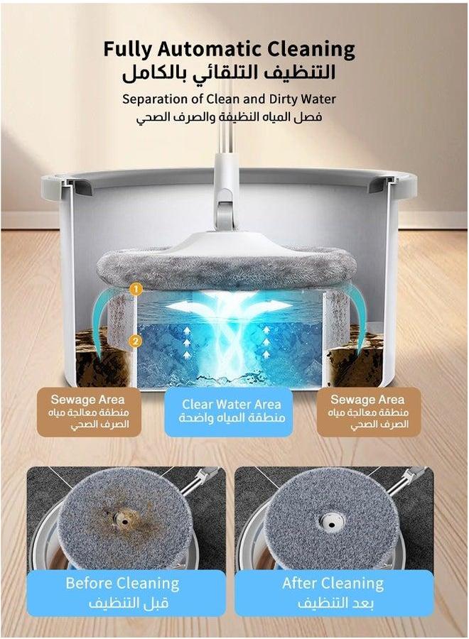 HOMESTAR Microfiber Mop and Bucket Set with Water Filtration System - Self/Dry/Wet Cleaning, All-in-One Lazy Floor for Hardwood Home Tile Great Pet Owners (4 Pads)  - Image 2