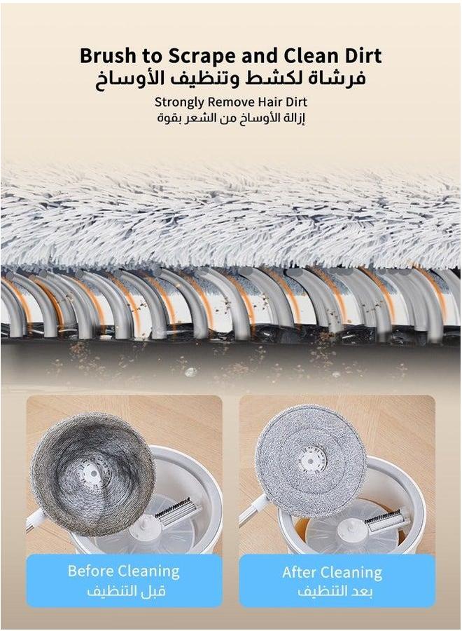 HOMESTAR Microfiber Mop and Bucket Set with Water Filtration System - Self/Dry/Wet Cleaning, All-in-One Lazy Floor for Hardwood Home Tile Great Pet Owners (4 Pads)  - Image 3