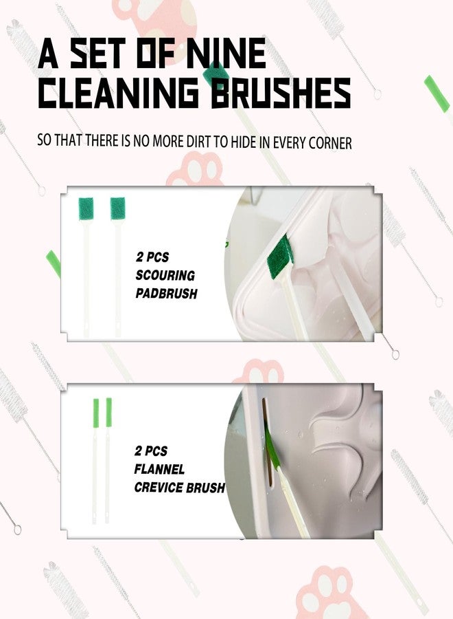 طقم تنظيف نوافير مياه الحيوانات الأليفة من AIMAOGOU، 9 قطع، مع إسفنجة مضغوطة وعلبة تخزين، وفرش تنظيف نوافير مياه الكلاب والقطط، يناسب معظم موزعات مياه الحيوانات الأليفة، طقم تنظيف فرشاة تنظيف موزع مياه الشرب للحيوانات الأليفة - Image 3