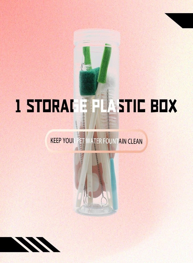 طقم تنظيف نوافير مياه الحيوانات الأليفة من AIMAOGOU، 9 قطع، مع إسفنجة مضغوطة وعلبة تخزين، وفرش تنظيف نوافير مياه الكلاب والقطط، يناسب معظم موزعات مياه الحيوانات الأليفة، طقم تنظيف فرشاة تنظيف موزع مياه الشرب للحيوانات الأليفة - Image 5