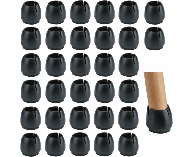 Furniture Protector Rubber Cap: 17-21mm Fit 22mm Depth - Durable Rubber Non-Woven Fabric Construction Transparent Tip Design for Floor Protection Noise Reduction Home Furniture Legs - Image 1