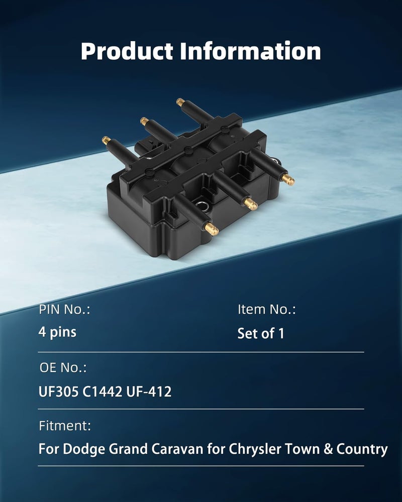 ECCPP Ignition Coil Pack for Chrysler, Dodge, Jeep - V6 3.3L 3.8L Replacement - Image 3