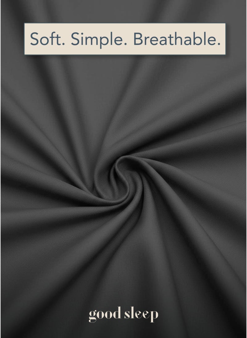 Good Sleep Premium Dual Colour Duvet Set – 6-Piece Grey | King Size 220x240 cm | Ultra-Soft, Wrinkle-Resistant & Made in Dubai | Includes Duvet Cover, Fitted Sheet & 4 Pillowcases - Image 3