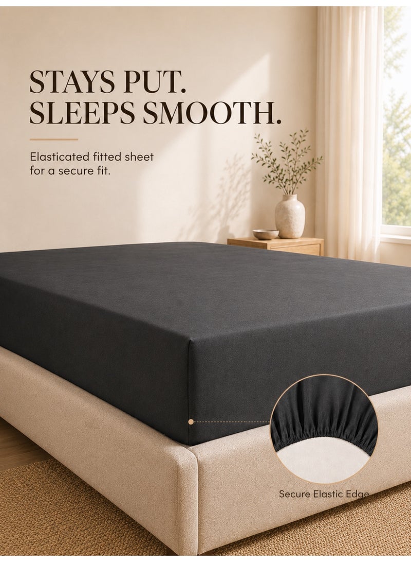 نوم جيد طقم غطاء لحاف كينج 6 قطع من Good Sleep | 220×240 سم | رمادي بلونين قابل للعكس | غطاء لحاف بسحاب مع شرشف بمطاط و4 أكياس وسائد | فائق النعومة ومقاوم للتجاعيد | صنع في دبي - Image 5