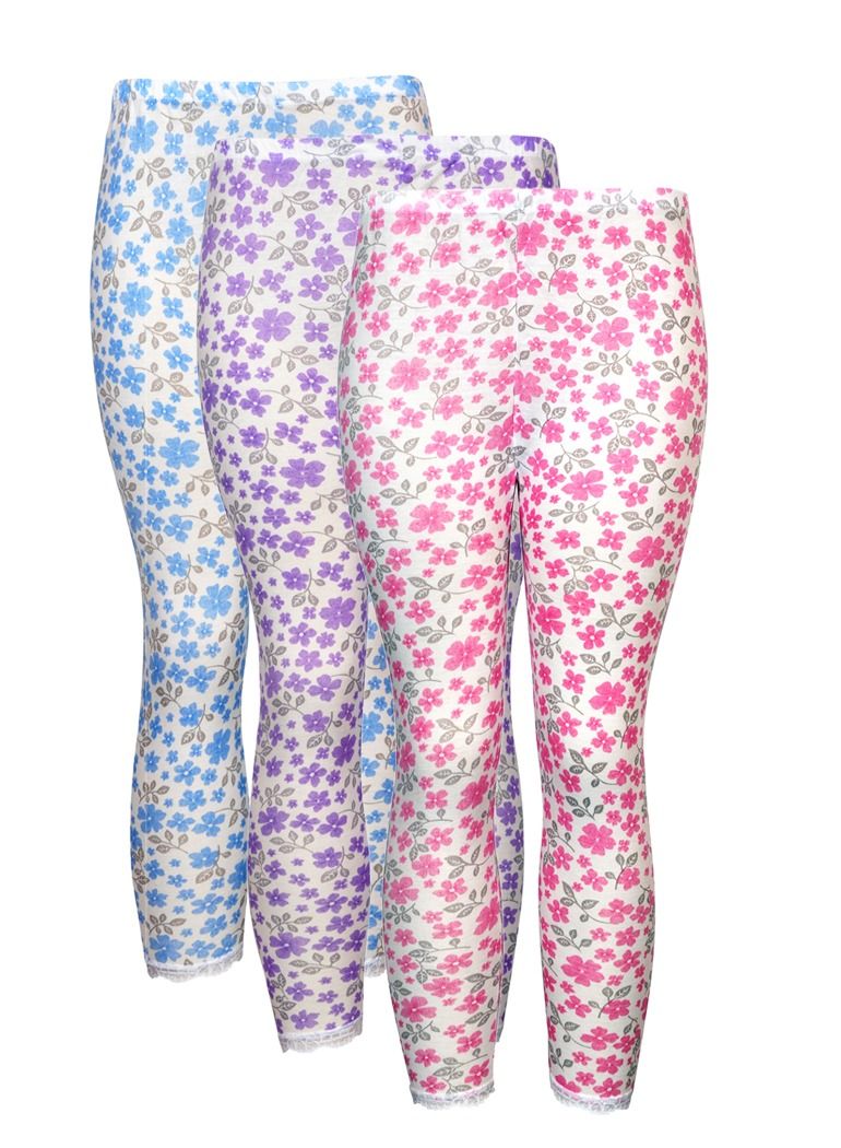 سيتي روز 3- قطع سروال ليقنز نسائي ضيق داخلي أبيض مورد - Image 1