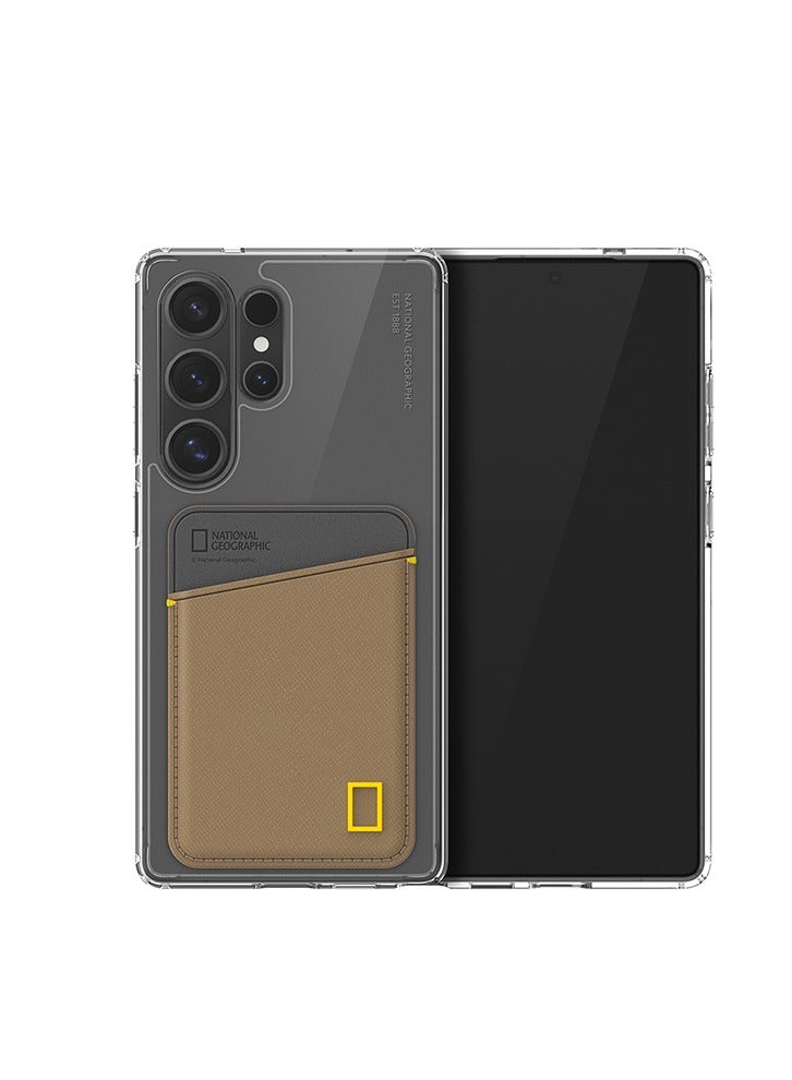 NATIONAL GEOGRAPHIC حافظة بطاقة ناشيونال جيوغرافيك جيب V2 لجالاكسي S25 ألترا - بني - Image 1