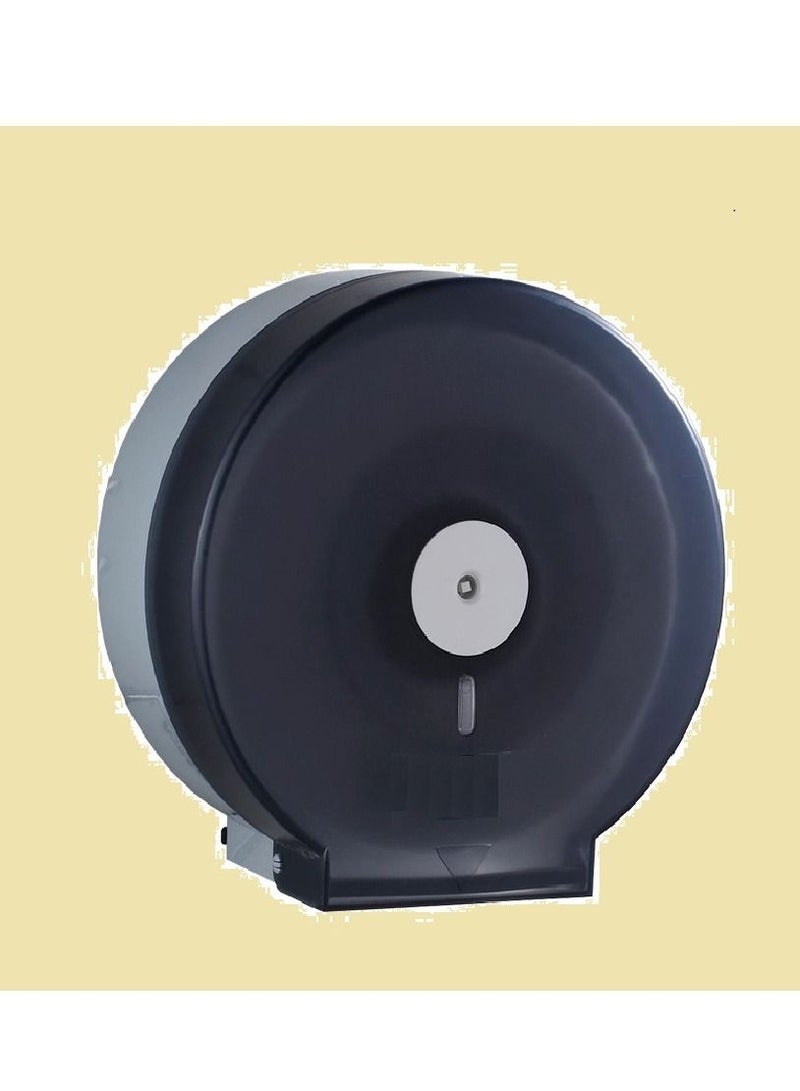 vsell24 Multipurpose Large Wall Mount Round Toilet Paper Tissue Dispenser Bathroom Kitchen Toilet White Towel Tissue Holder With Screws And Key Black  - Image 1