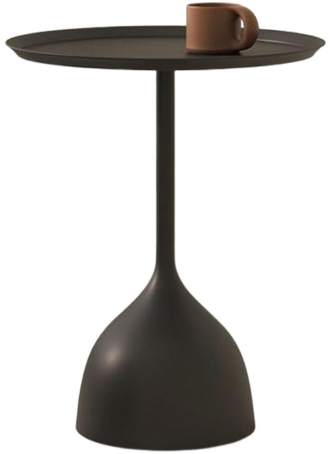 DAREU - Modern Round Coffee Table, Iron End Table for Living Room, Sofa Table, Small Table with Durable Design, Smooth Edges, and Stable Base (Black) - Image 1