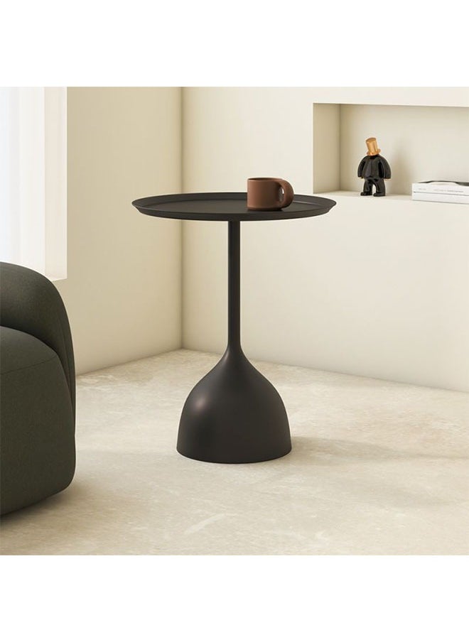 DAREU - Modern Round Coffee Table, Iron End Table for Living Room, Sofa Table, Small Table with Durable Design, Smooth Edges, and Stable Base (Black) - Image 1