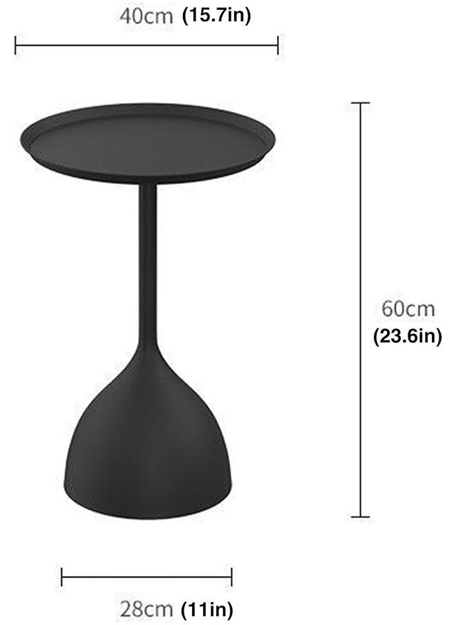 DAREU - Modern Round Coffee Table, Iron End Table for Living Room, Sofa Table, Small Table with Durable Design, Smooth Edges, and Stable Base (Black) - Image 1