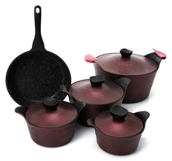 إيزي كوك إيزى كوك طقم حلل جيرانيت  - 11 قطع باللون السافلون - Image 1