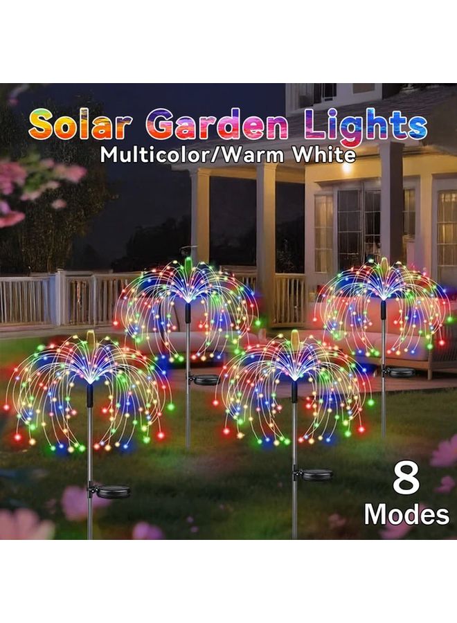 Solar Firework Lights 90LEDs 8 Lighting Modes Outdoor Smart Sensing Warm White Garden Decor - Image 2