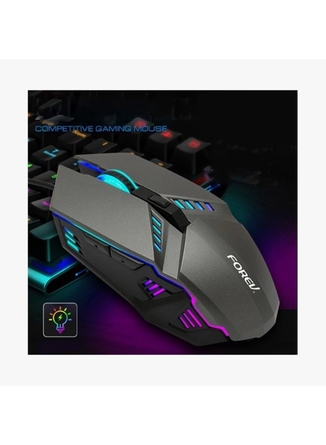 Forev FV-Q3 RGB Wired Gaming Mouse – Adjustable DPI (800/1200/1600), 7-Color Breathing Lights, 4 Buttons, Ergonomic Design – USB Optical Mouse for PC & Laptop - Image 2