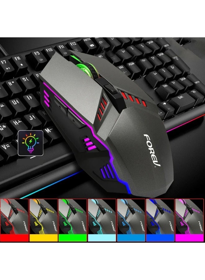 Forev FV-Q3 RGB Wired Gaming Mouse – Adjustable DPI (800/1200/1600), 7-Color Breathing Lights, 4 Buttons, Ergonomic Design – USB Optical Mouse for PC & Laptop - Image 3