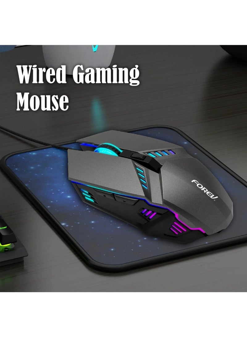 Forev FV-Q3 RGB Wired Gaming Mouse – Adjustable DPI (800/1200/1600), 7-Color Breathing Lights, 4 Buttons, Ergonomic Design – USB Optical Mouse for PC & Laptop - Image 4
