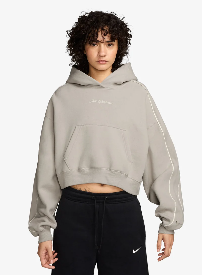 Nike Studio Fleece Cropped Scallop Hoodie
