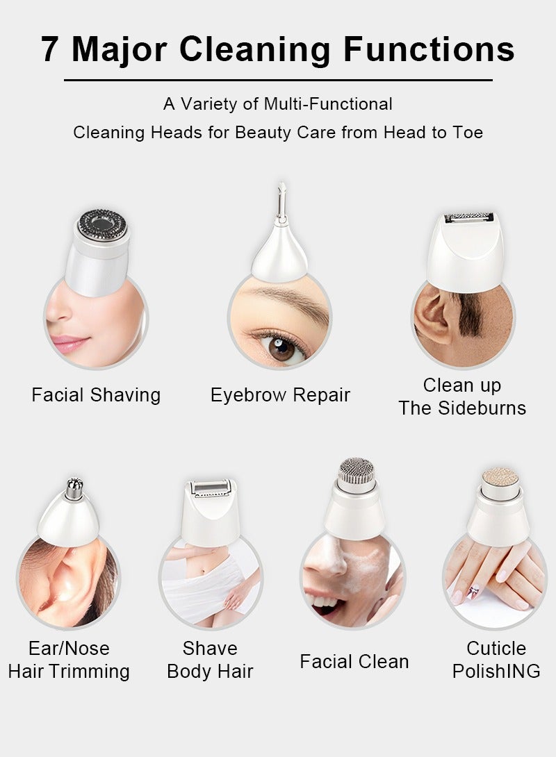 Gmisun 7 in 1 Electric Hair Removal & Epilator for Women , MultiFunction Body Shaver Waterproof Wet and Dry Uses Replaceable  Blade Heads - Image 2