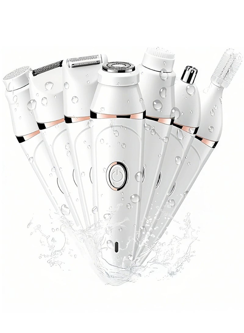 Gmisun 7 in 1 Electric Hair Removal & Epilator for Women , MultiFunction Body Shaver Waterproof Wet and Dry Uses Replaceable  Blade Heads - Image 1