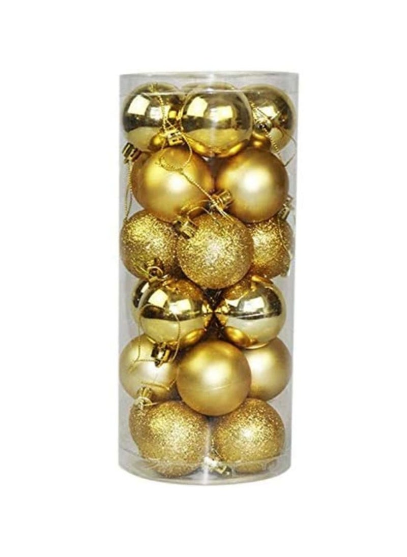 Generic 24pcs 4cm Ball New Year Tree Decorations Happy Christmas Balls for Home Decor Wedding Party Prom Ornaments  - Image 1