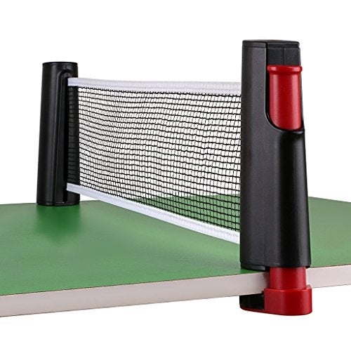 Hipiwe Retractable Table Tennis Net Replacement, Ping Pong Net and Post, 6 Feet(1.8M, Fits Tables Up to 2.0 inch （5.0 cm） (Black) - Image 1