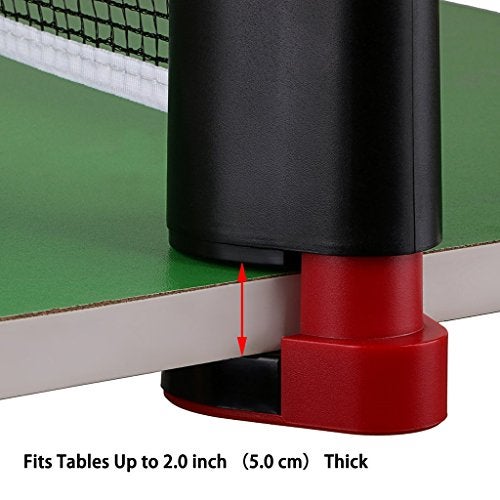 Hipiwe Retractable Table Tennis Net Replacement, Ping Pong Net and Post, 6 Feet(1.8M, Fits Tables Up to 2.0 inch （5.0 cm） (Black) - Image 5