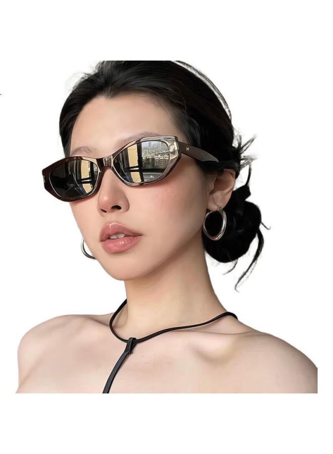 LOHO Retro Cat Eye High-End Narrow Frame Sunglasses Men And Women Uv Protection Polarized Fashionable Eye-Catching Eye Protection Glasses - Image 3