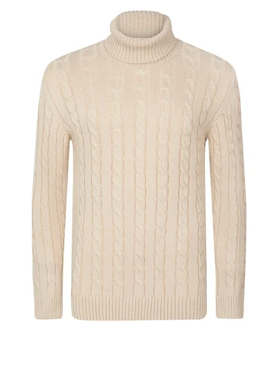 FELIX HARDY Cable Knit Turtleneck Pullover