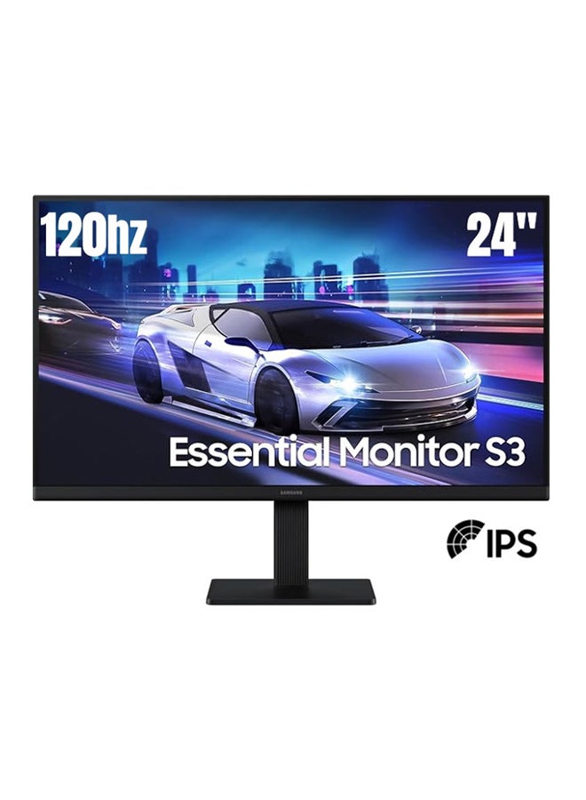 24 inch Essential Monitor S32GF, IPS Display, FHD Resolution,  120Hz Refresh Rate, 5ms, Flicker Free, Eye Saver Mode for Gaming and Office Use LS24F320GAMXUE black