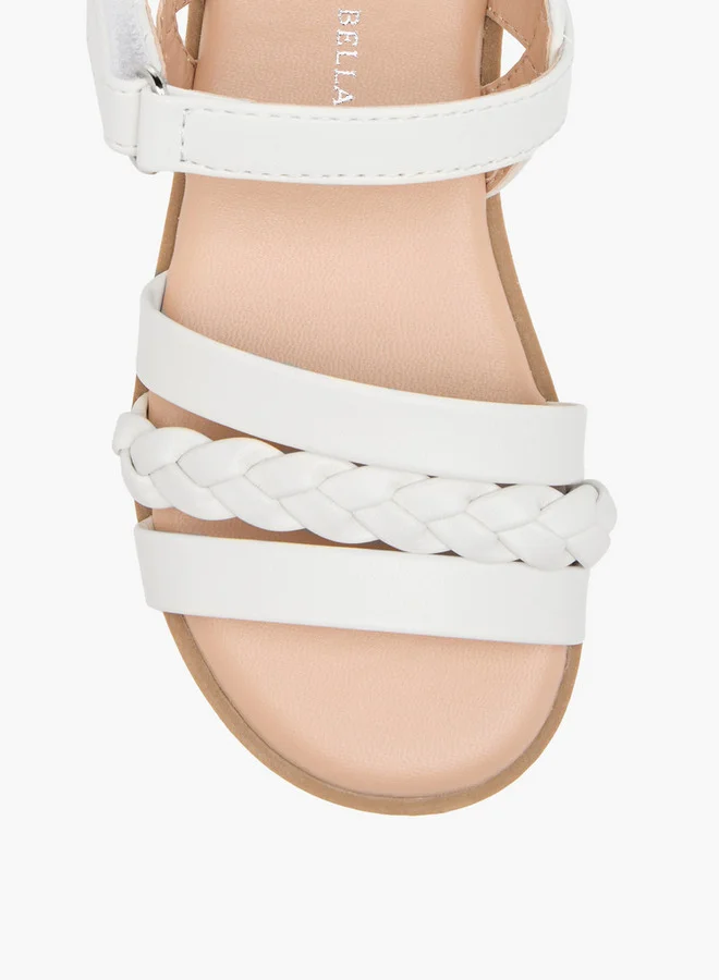 Flora Bella By Shoexpress Girls Braided Sandals with Hook and Loop Closure