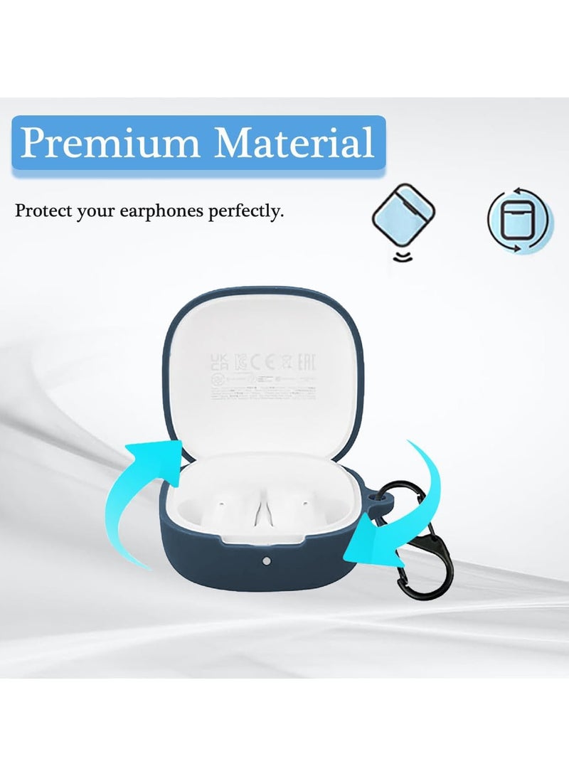 Silicone Case for Redmi Buds 6 Play with Carabiner&Cleaning tool, Soft and Flexible, Ultra-Thin Shockproof Cover Slim-Fit Anti-Fall Earphone Case-Blue - Image 2