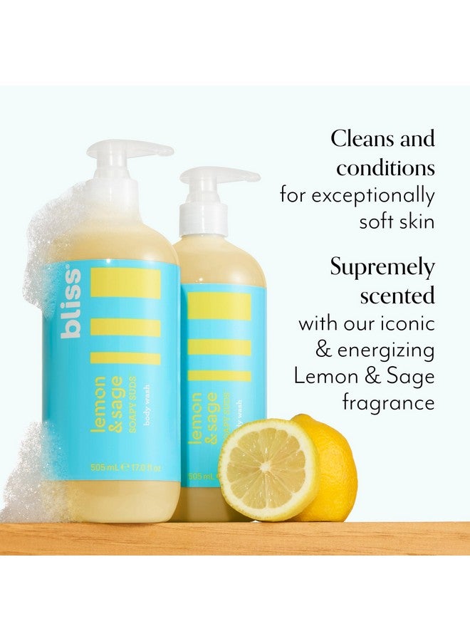 Bliss Soapy Suds Body Wash - Lemon and Sage - 17 Fl Oz - Gentle and Hydrating for Supremely Soft Skin - Paraben Free - Vegan & Cruelty Free - Image 3