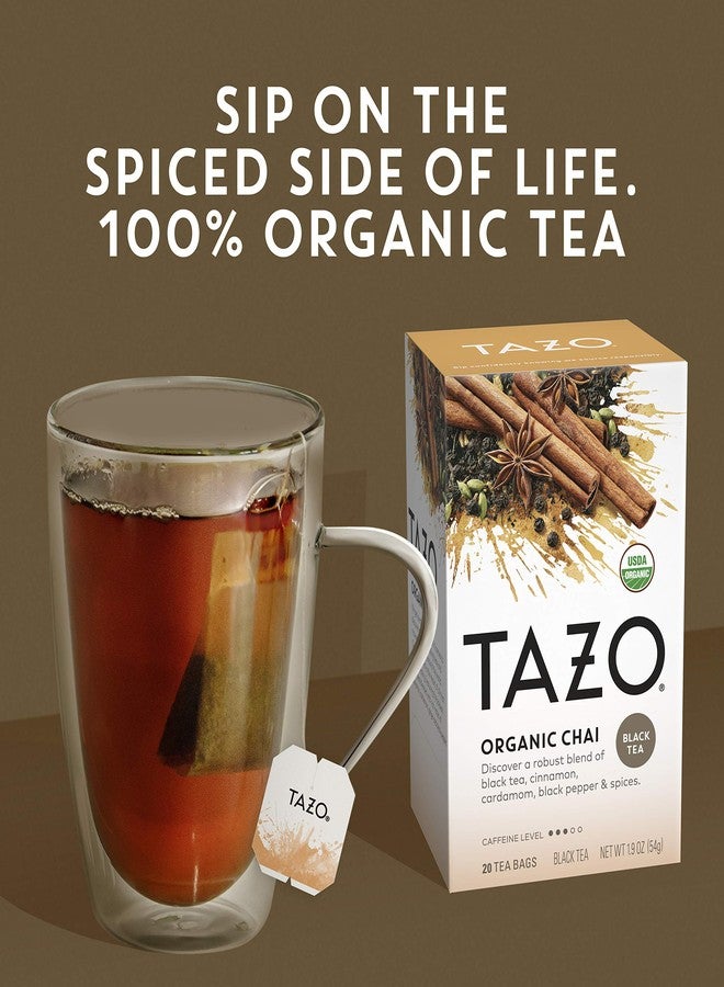 Tazo Organic Chai For a Warm Spiced Chai Black Tea Moderately Caffeinated Tea 20 Tea Bags - Image 4