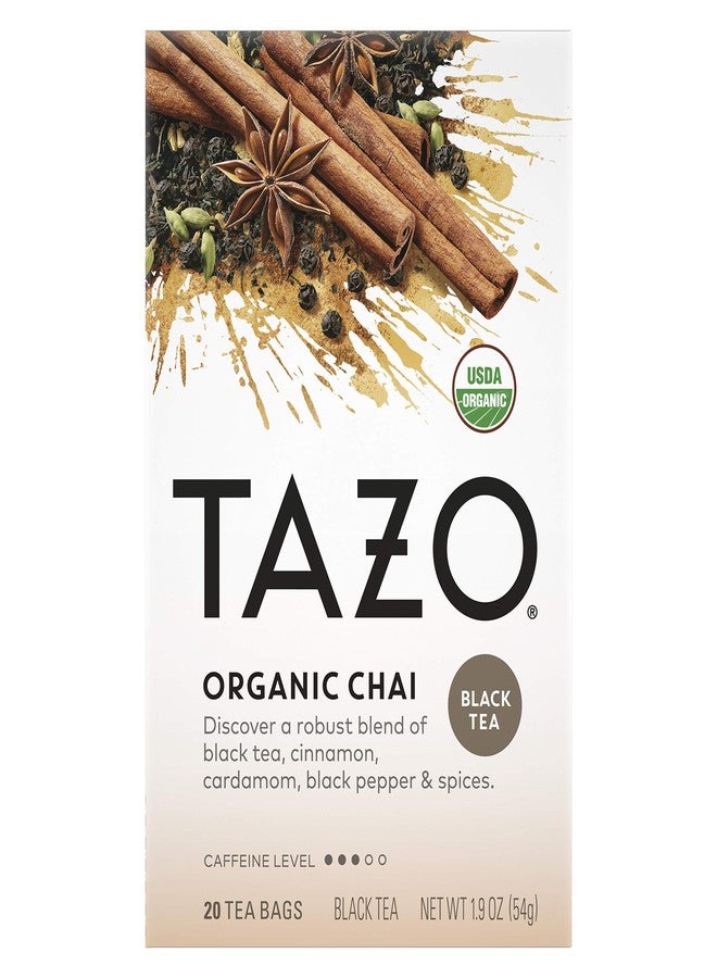 Tazo Organic Chai For a Warm Spiced Chai Black Tea Moderately Caffeinated Tea 20 Tea Bags - Image 1