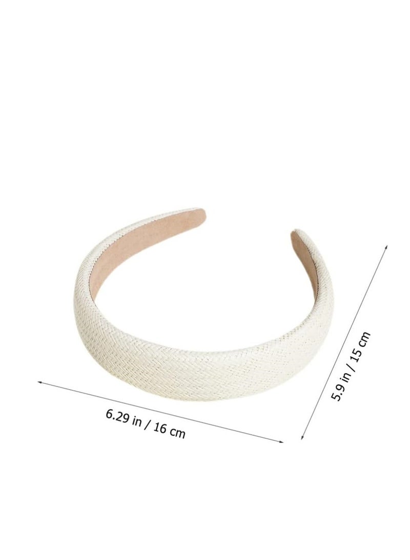 KASTWAVE Headband Boho Headbands, 3 Pack Straw Padded Headbands Rattan Wide Thick Head Band Woven Female Headbands Daily Head Band for Girl Hair Accessories - Image 3
