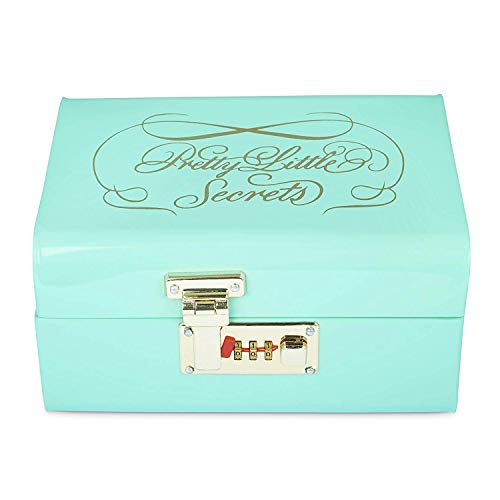 Elan Vintage Storage Trunk, Jewelry & Makeup Storage chest w/lock (Secret, Metal, Aqua) - Image 2