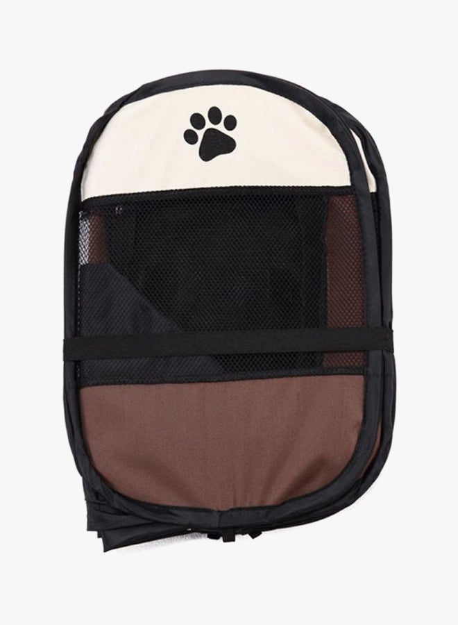 NIBEMINENT Foldable Pet Playpen Kennel Brown/White/Black - Image 2