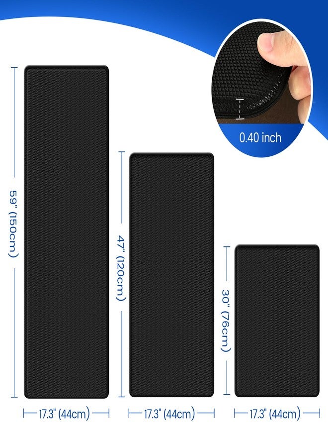KitchenClouds Kitchen Mats for Floor,3PCS Kitchen Rugs,Non Slip Anti Fatigue for Kitchen Floor,Waterproof Kitchen Sink Mat,Cushioned Standing and Comfort Mats for Office,Grey - Image 2