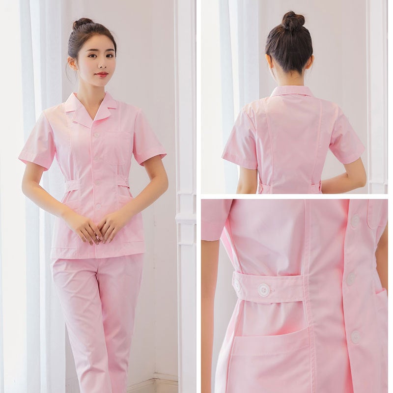 White Lab Coat Short-Sleeved Short Split Suit Nurse'S Clothing Long-Sleeved Doctor'S Labor Insurance Nursing Clothing Hospital Medical Work Clothes - Image 3
