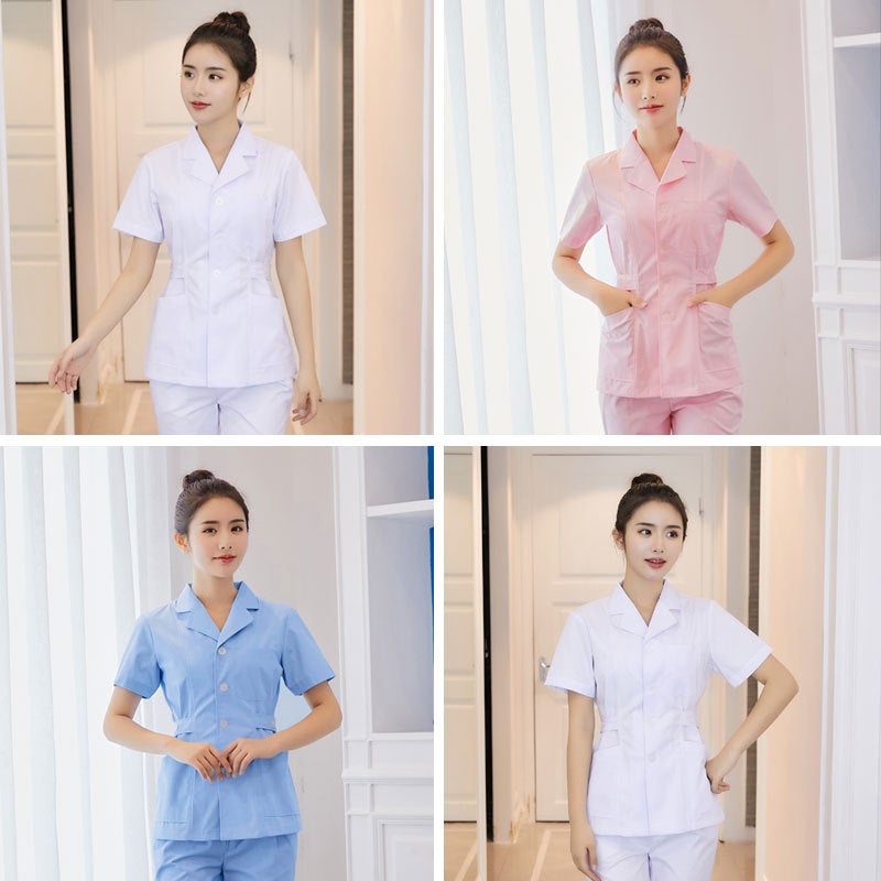 White Lab Coat Short-Sleeved Short Split Suit Nurse'S Clothing Long-Sleeved Doctor'S Labor Insurance Nursing Clothing Hospital Medical Work Clothes - Image 5