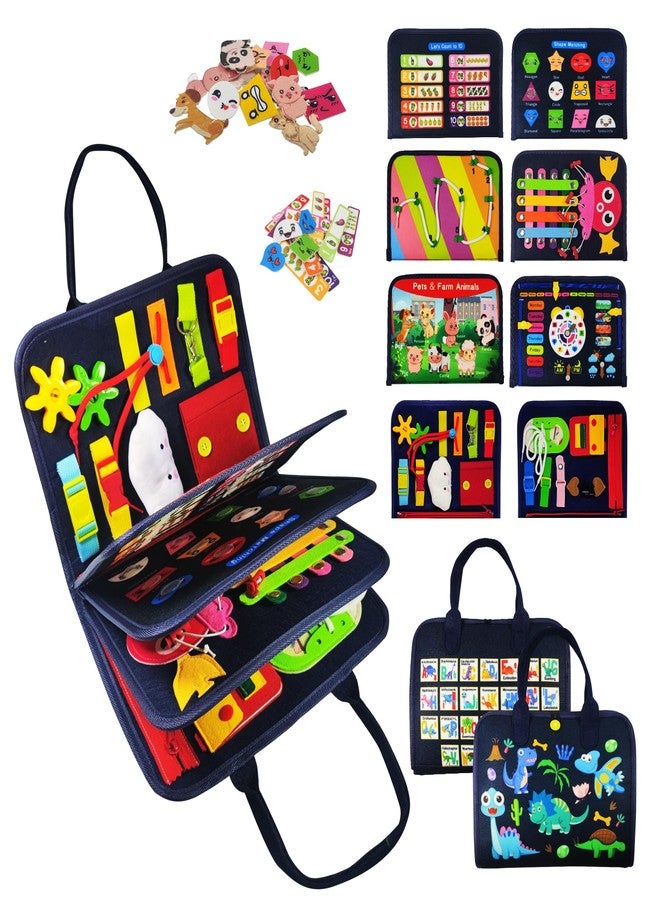 TenFans Busy Board Montessori Toy for 1 2 3 Year Olds Sensory Toys Gifts for Boys to Learn Fine Motor Educational Activities Travel Toy for Car and Plane - Image 1