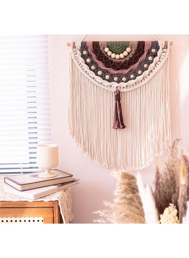 انتيكيانو مكرمية معلقة على الحائط ديكور حائط بوهو ملون نسيج منسوج بوهيمي منزلي لغرفة المعيشة وغرفة النوم افكار هدايا مثالية مصنوعة يدويًا - Image 1