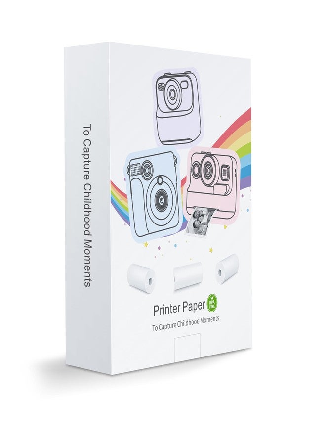 Hikkon 12 Rolls Kids Instant Camera Thermal Print Paper Refill - 3 Colors (Purple, Orange, Green) Compatible with Most Children Instant Print Cameras - Paper Only - Image 3